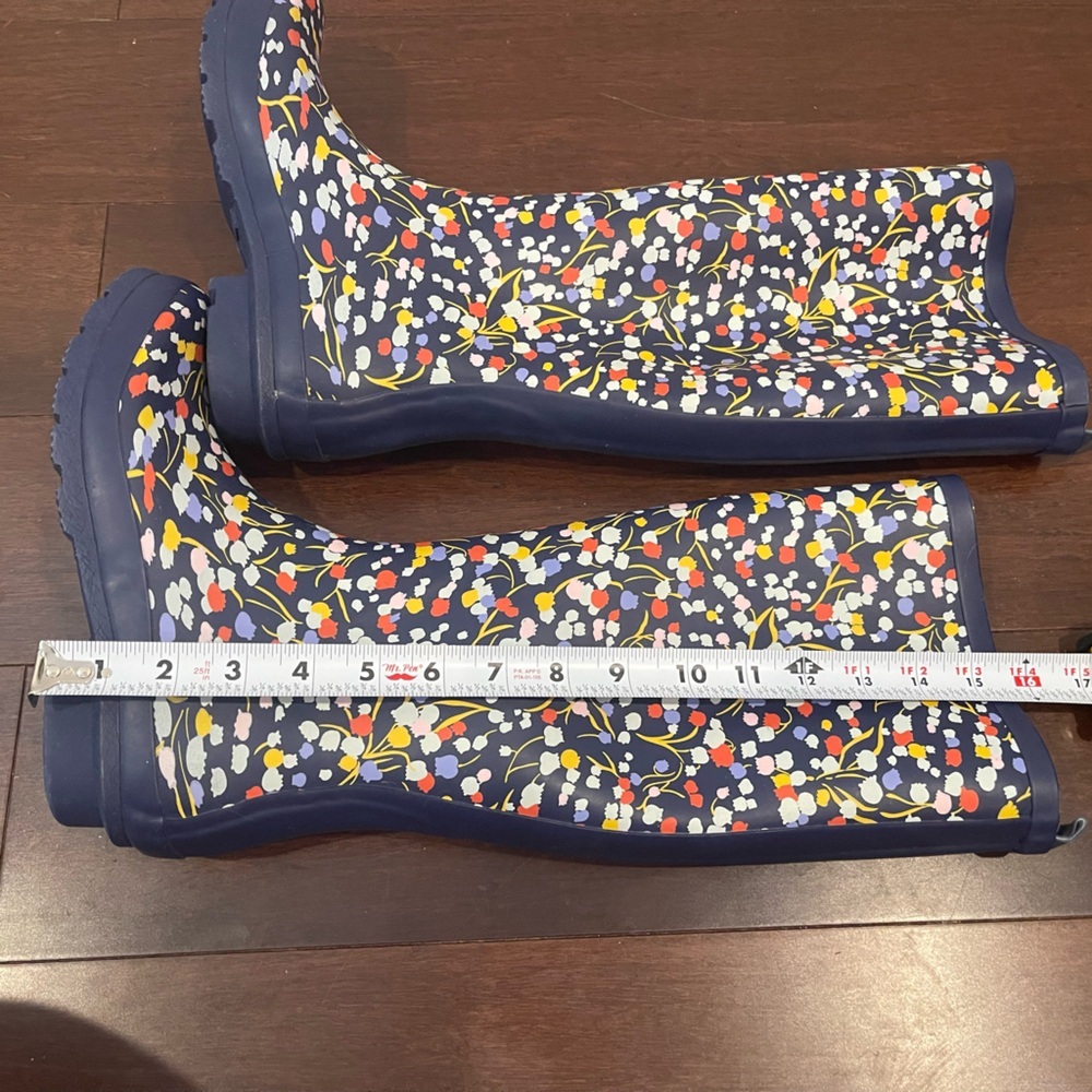 nwot/nwob anthropologie navy floral Women's Rain Boots 7 - Picture 6 of 16
